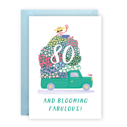 80 & Blooming Fab Card