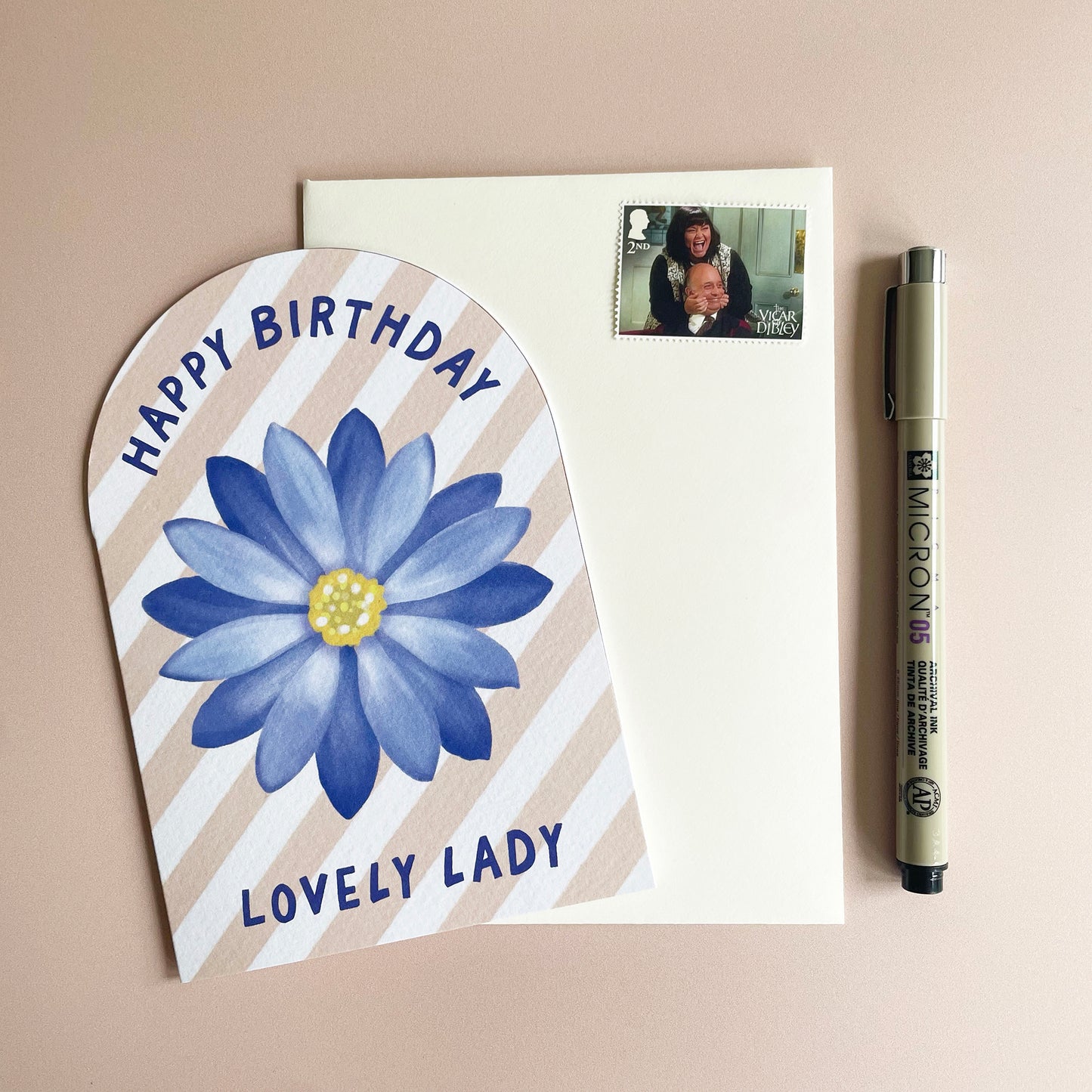 Stripey Flower Bday Card