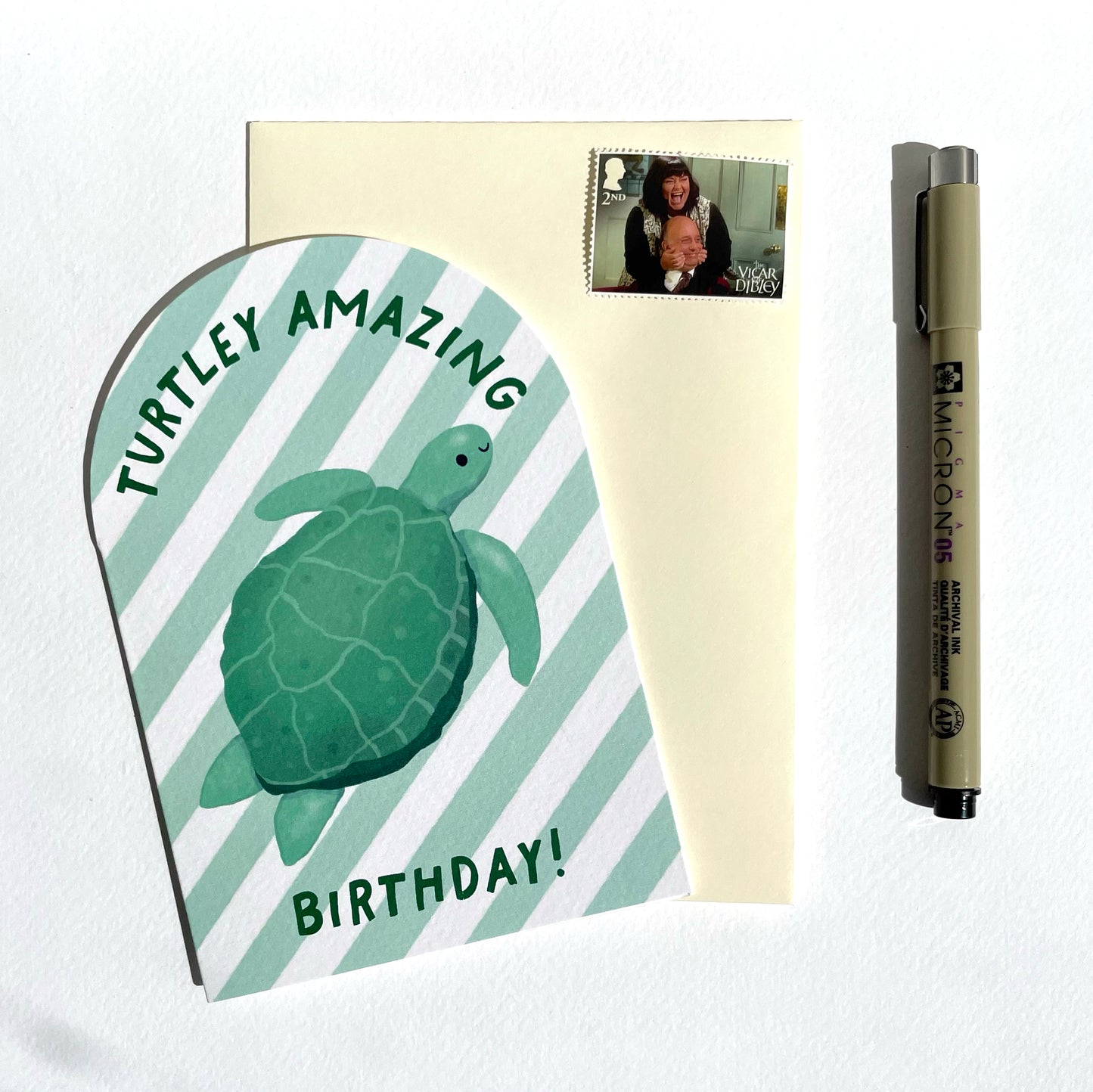 Stripey Turtle Bday Card