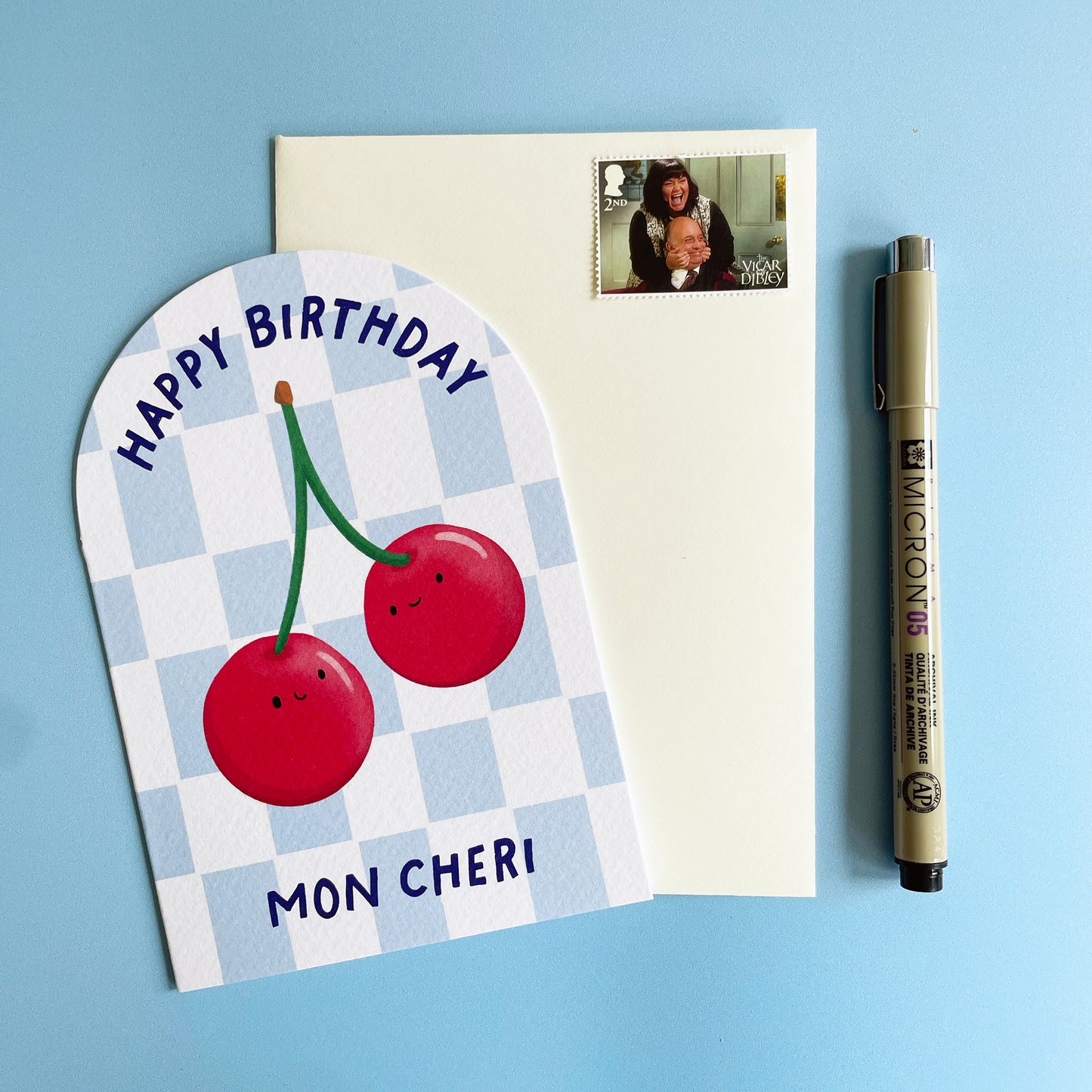 Elegant Cherries Bday Card
