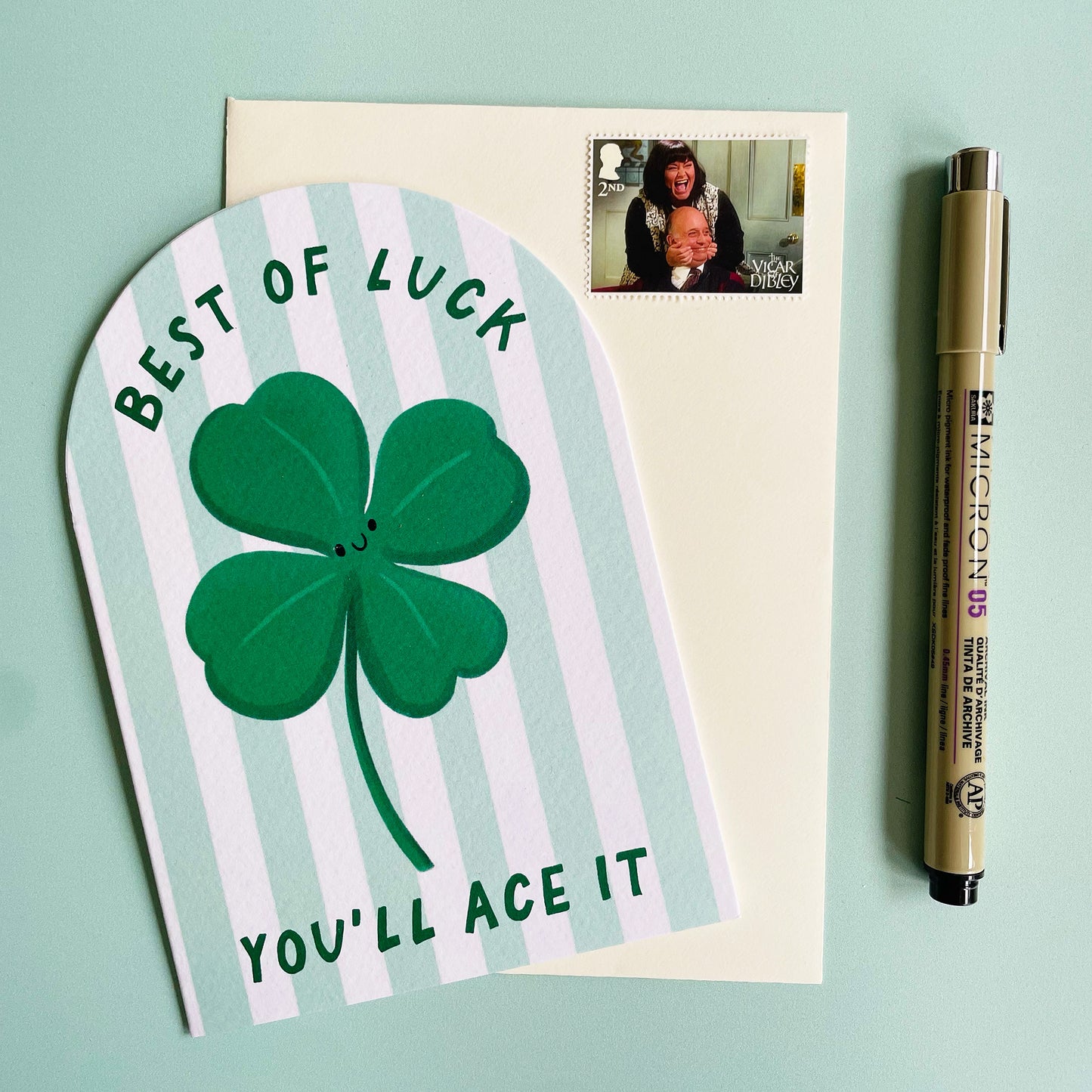 Stripey Good Luck Card
