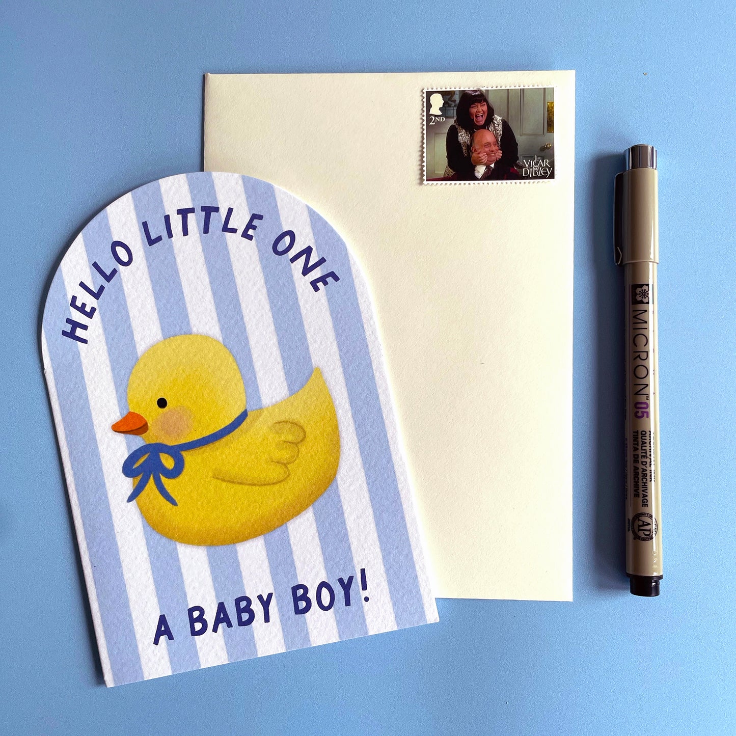 Stripey Baby Boy Card