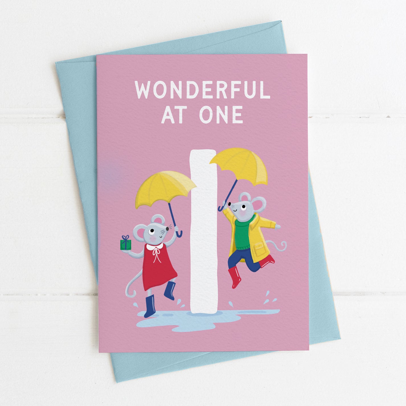 Age 1 Pink Bday Card