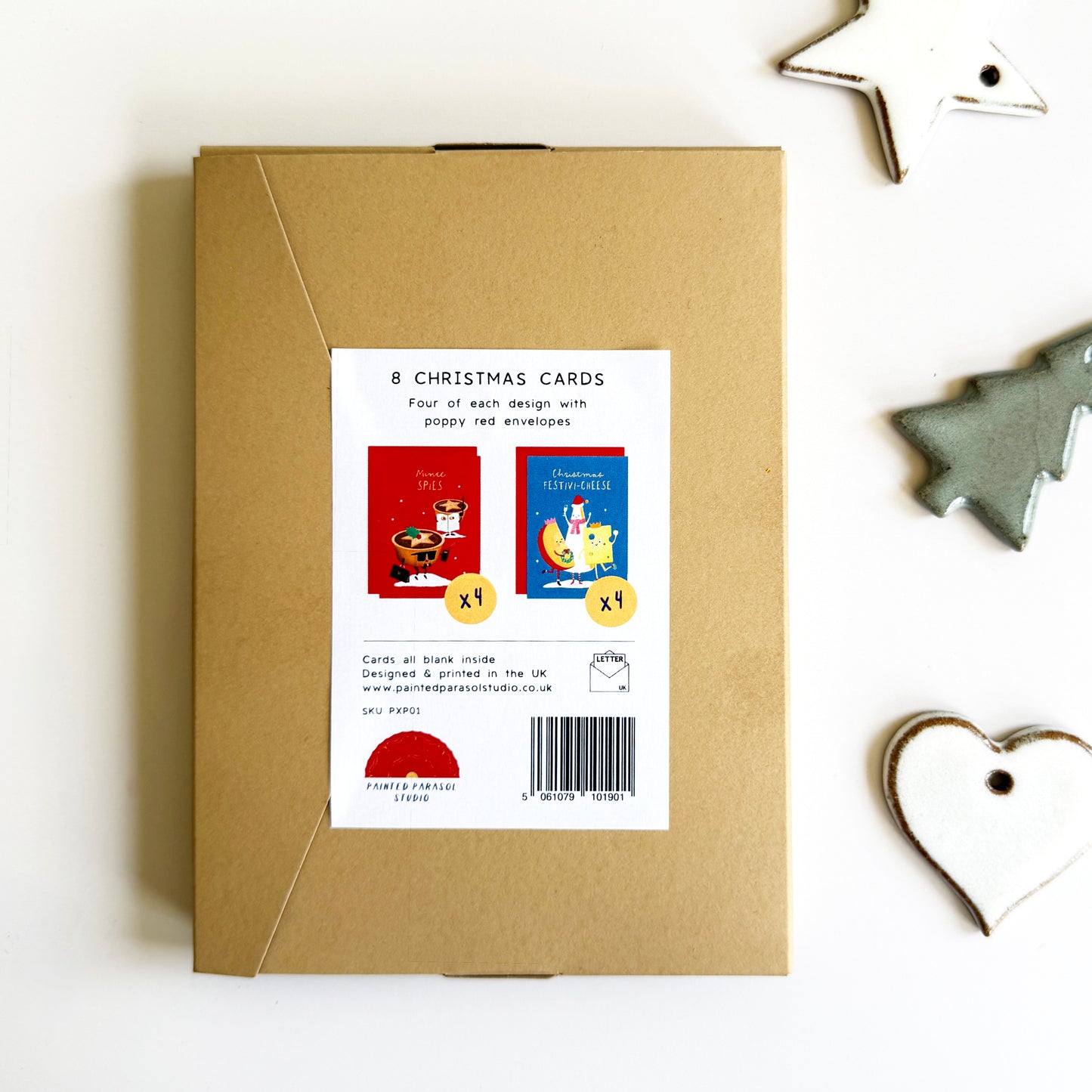 8 Card Christmas Pack (Pies + Cheese)