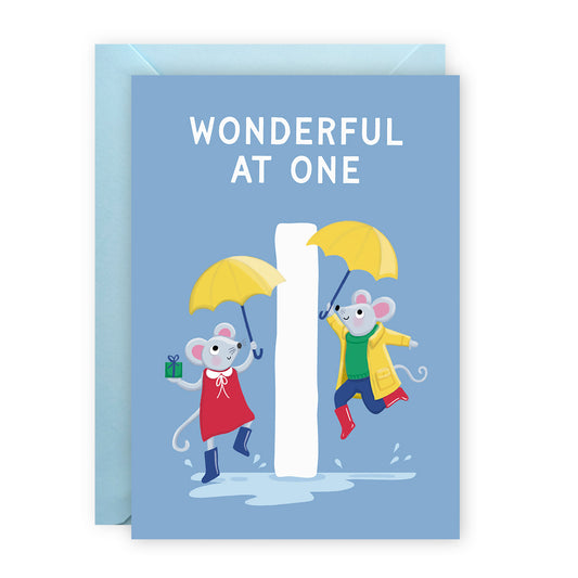 Age 1 Blue Bday Card