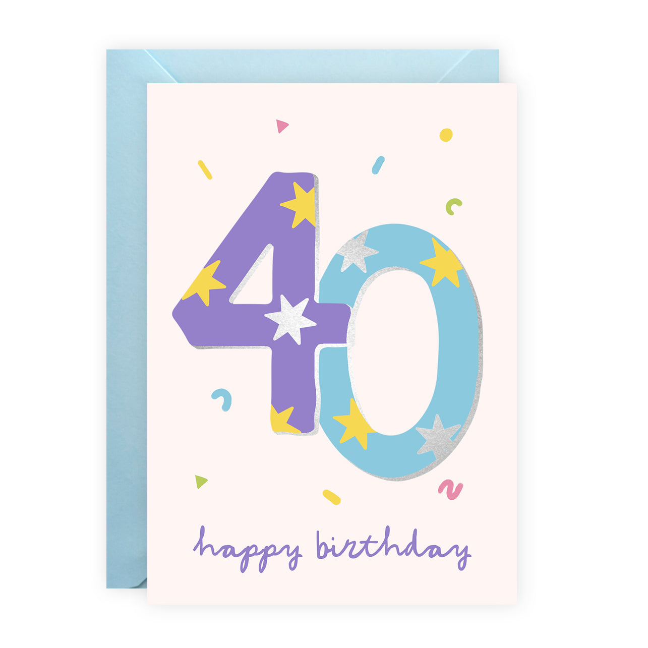 Age 40 Shiny Foil Card