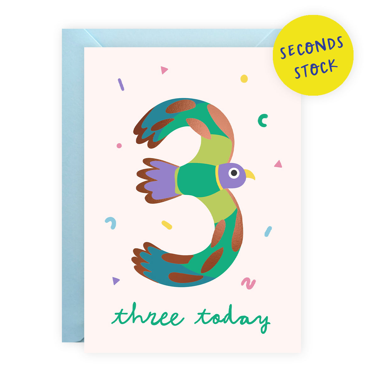 SECONDS: Age 3 Birthday Card