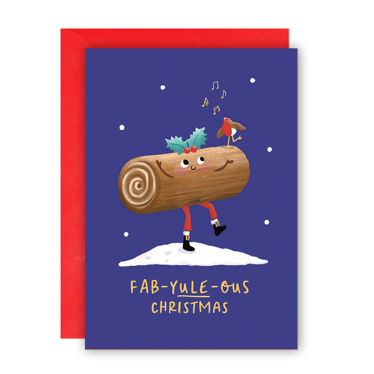 Yule Log Christmas Card