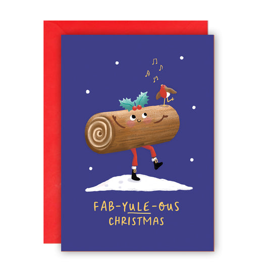 Yule Log Christmas Card