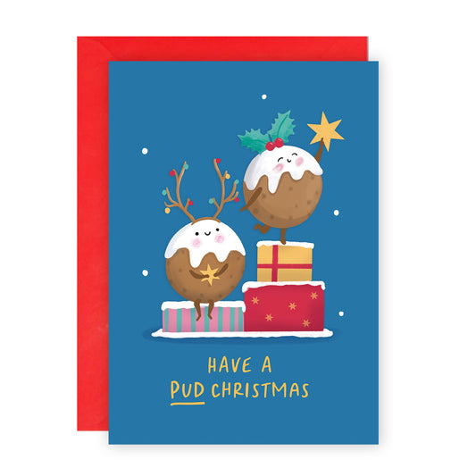 Cute Puddings Christmas Card