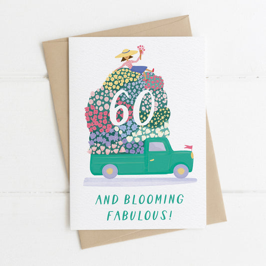 60 & Blooming Fab Card