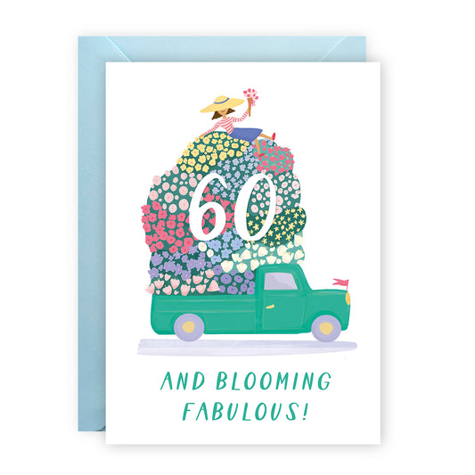 60 & Blooming Fab Card