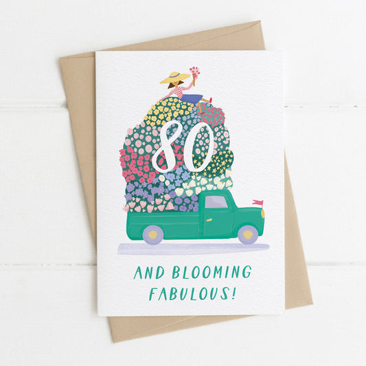 80 & Blooming Fab Card