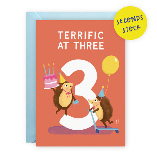 SECONDS: Age 3 Birthday Card