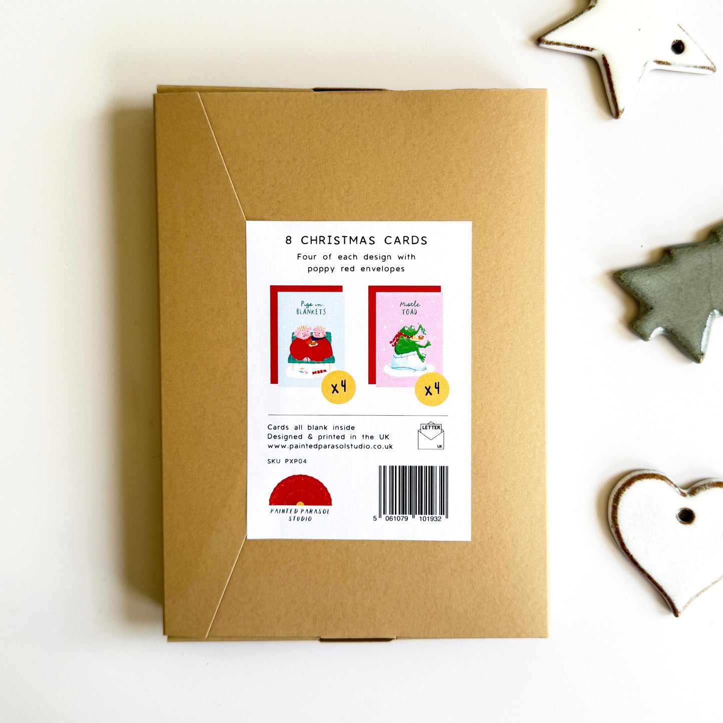8 Card Christmas Pack (Pigs + Mistle-toad)