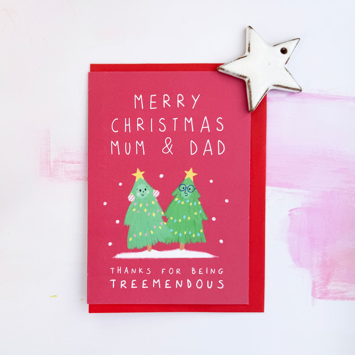 Treemendous Parents Christmas Card
