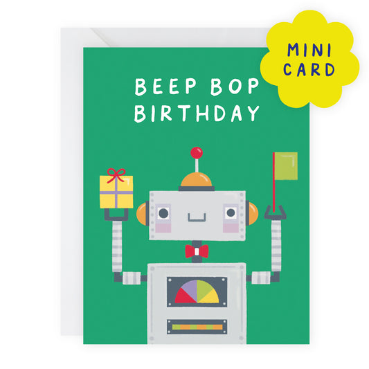 Mini Card - Robot Birthday Card