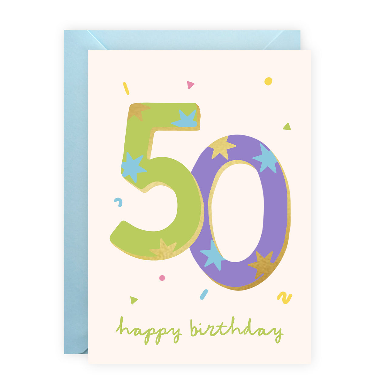 Age 50 Shiny Foil Card