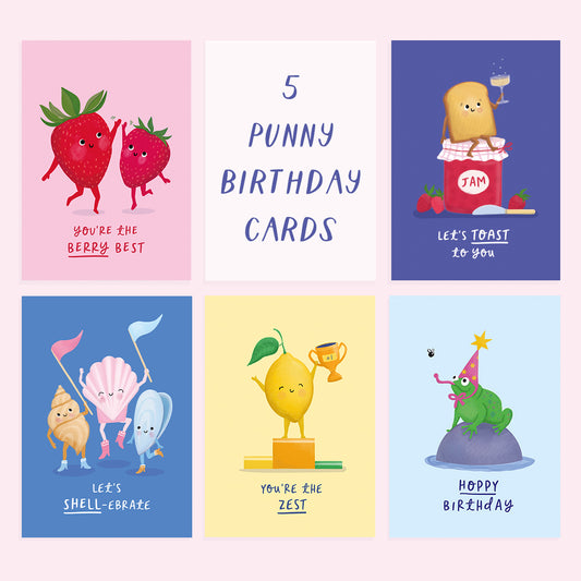 Punny Birthday Card Set