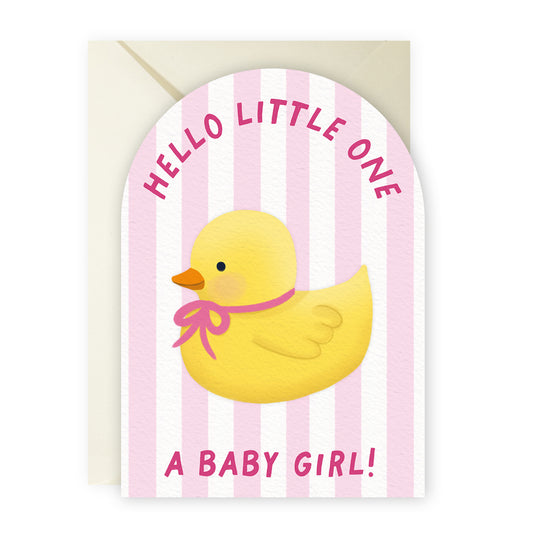 Stripey Baby Girl Card
