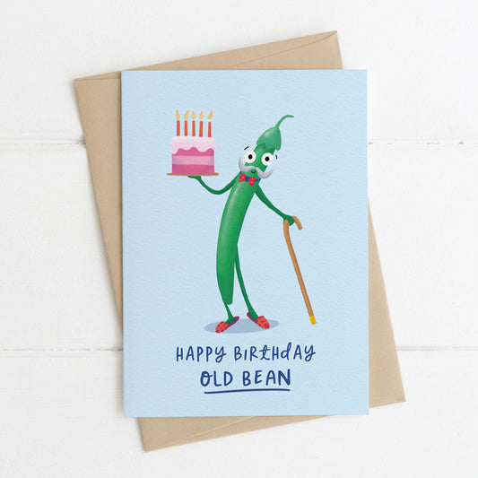 Old Bean Birthday Card