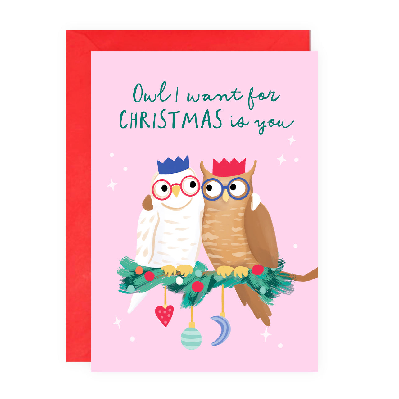 Owl Couple Christmas Card