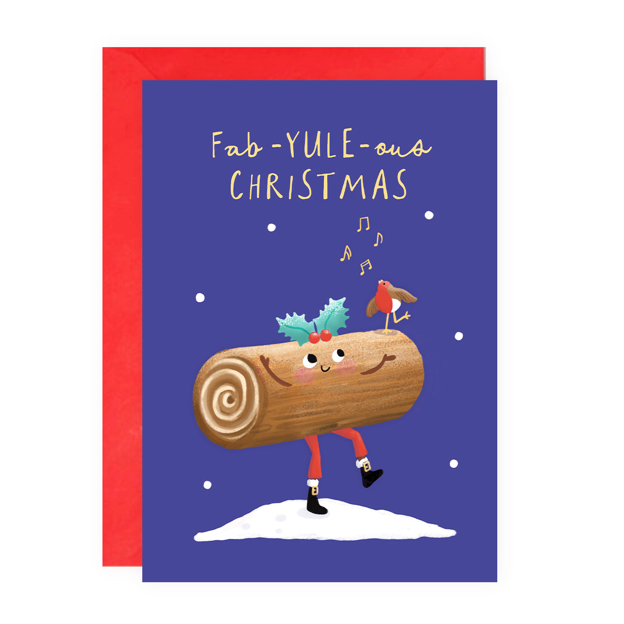 Yule Log Christmas Card